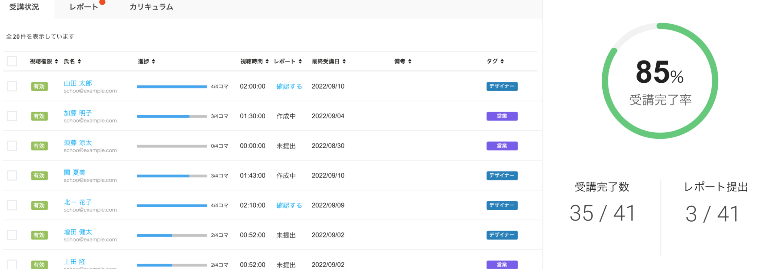 Schoo for Business_利用画面サンプル1