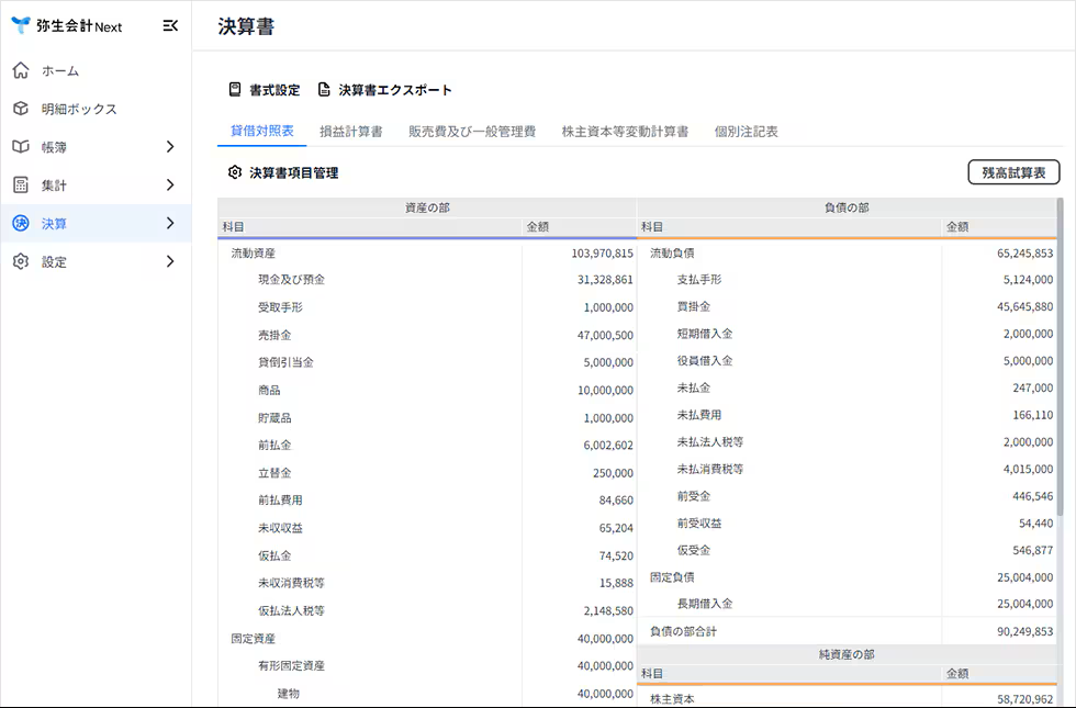 弥生会計 Next_利用画面サンプル5