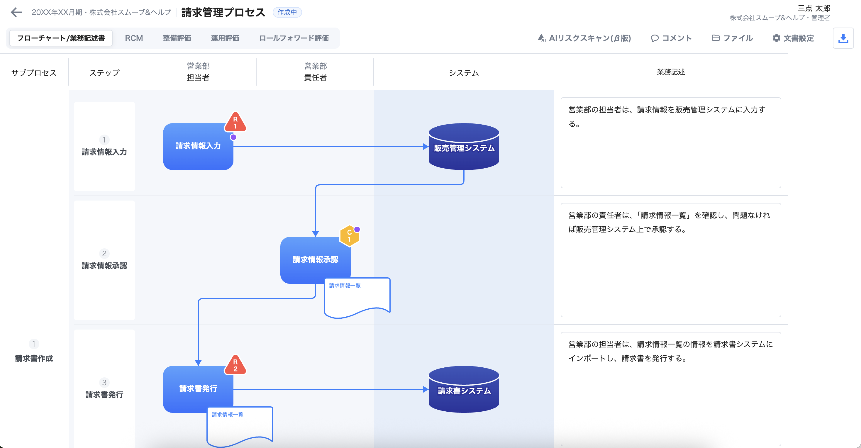 smoove J-SOX_利用画面サンプル1