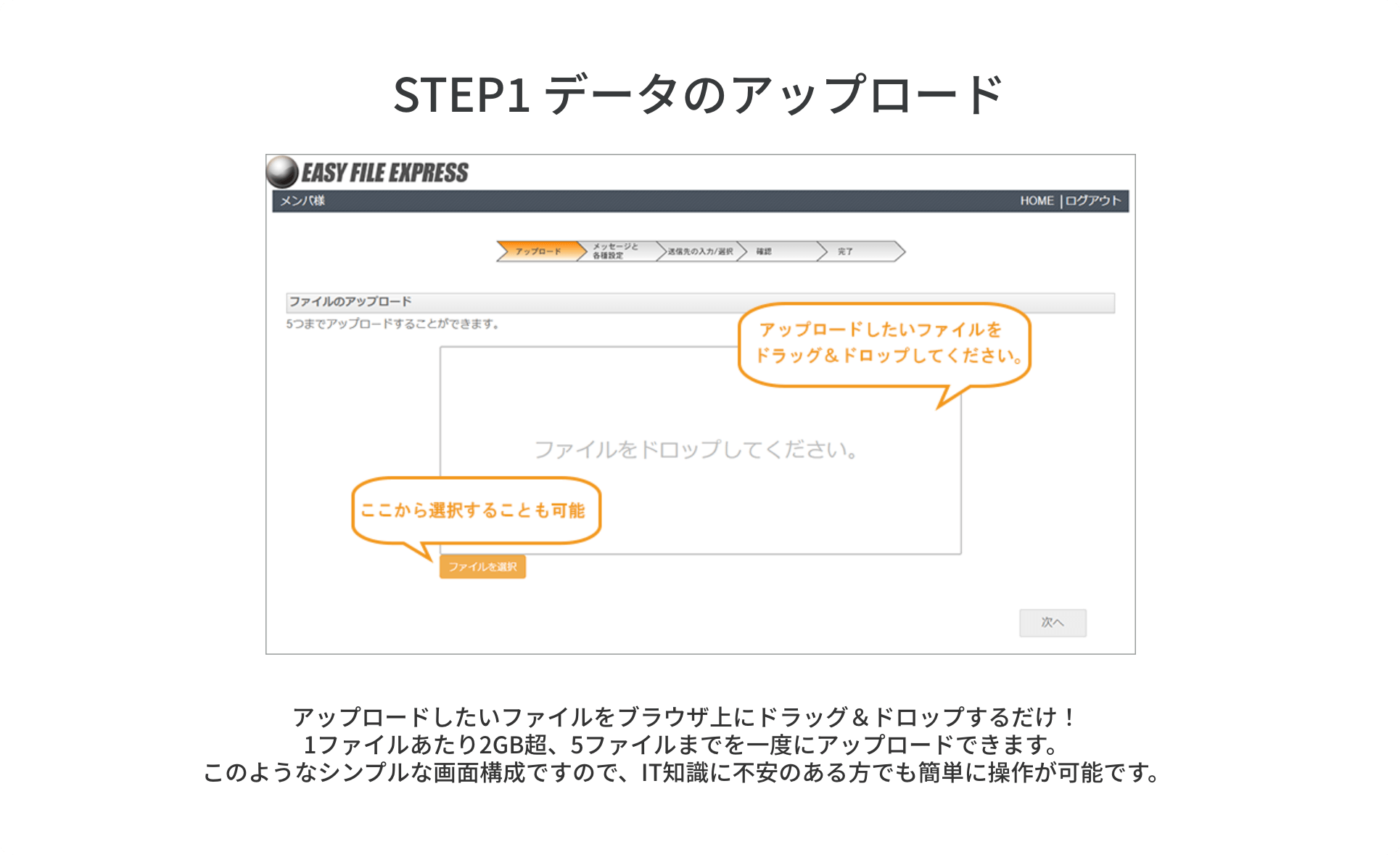 EASY FILE EXPRESS_利用画面サンプル1