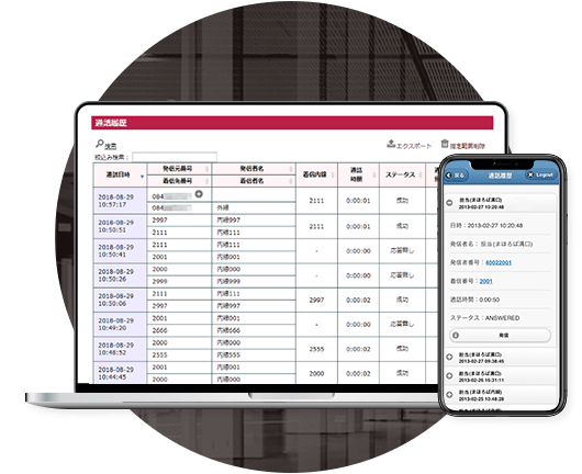 MAHO-PBX NetDevancer_利用画面サンプル1